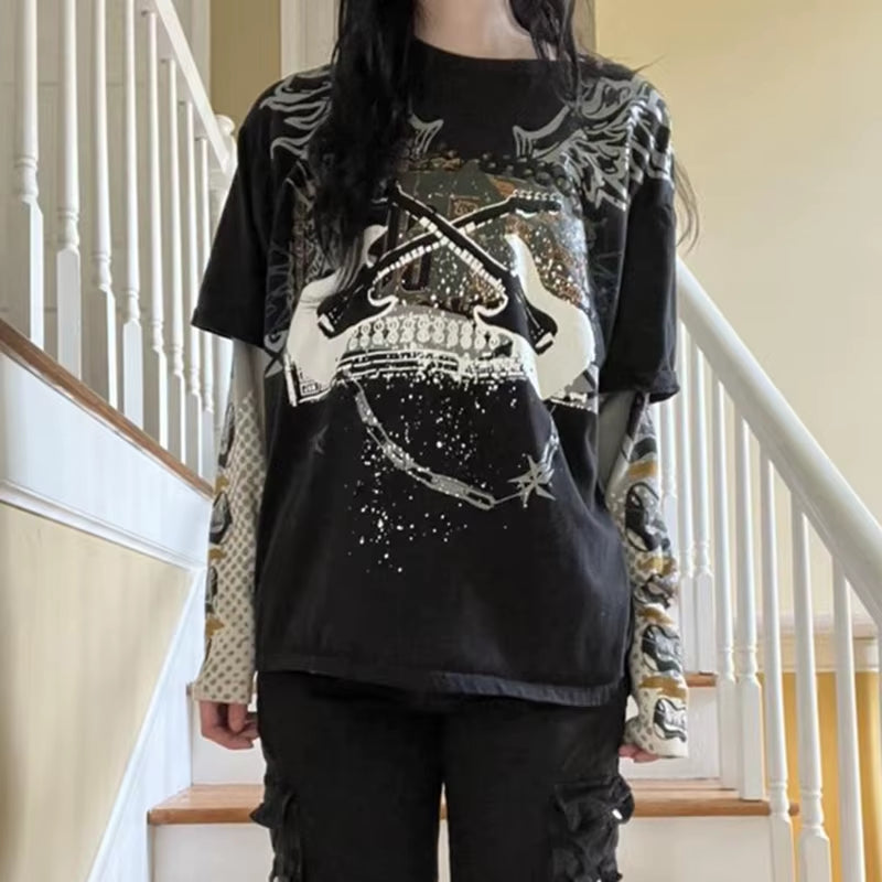 Cross Print T-Shirt 