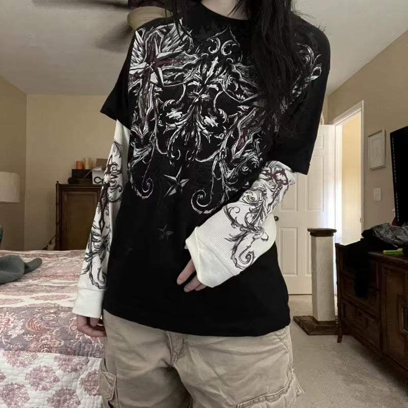 Cross Print T-Shirt 