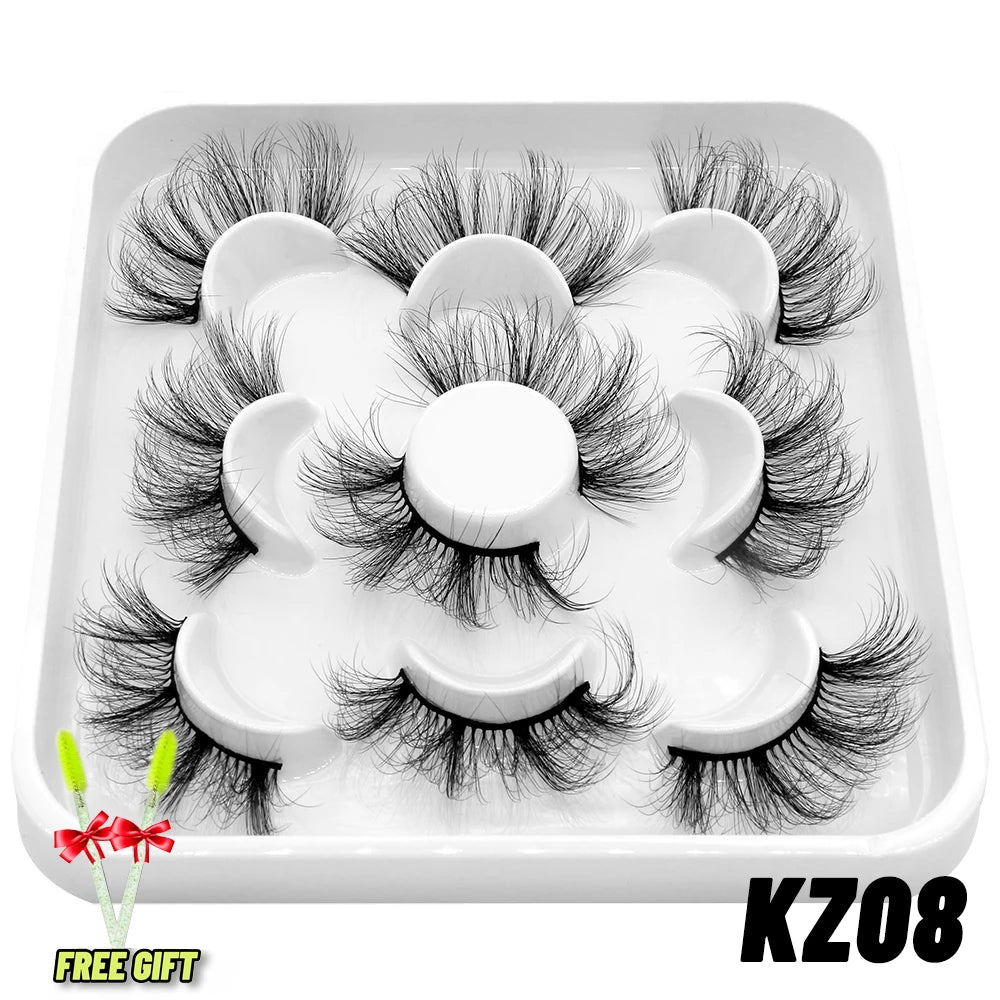 Lashes 2/5 Pairs Faux Mink Eyelashes False Eyelashes Fluffy