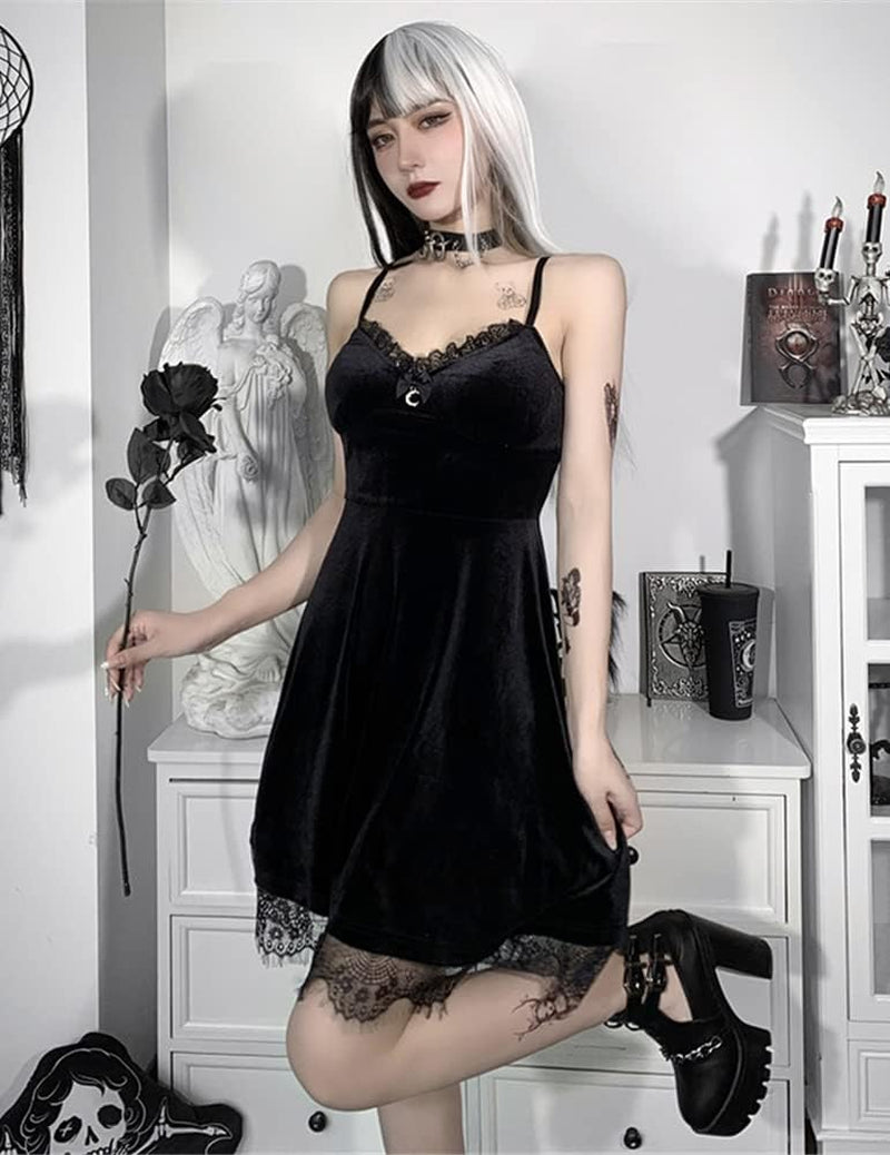 Gothic Clothes Dress Lace Mini Sleeveless 