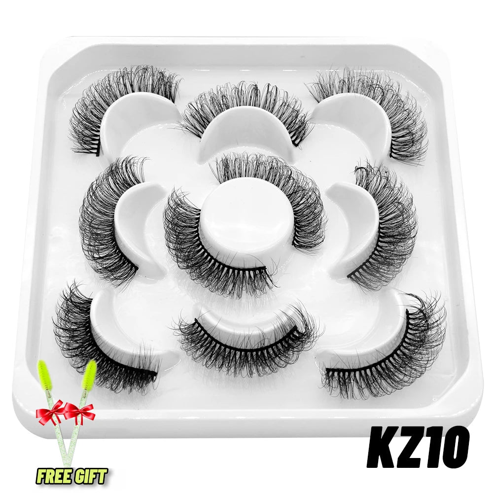 Lashes 2/5 Pairs Faux Mink Eyelashes False Eyelashes Fluffy