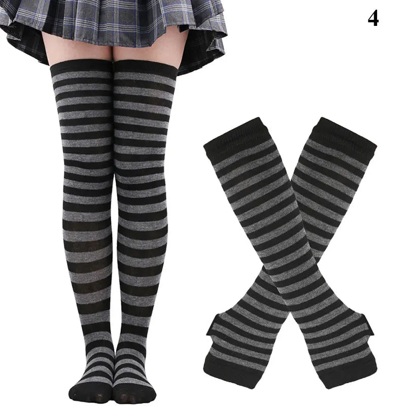Striped Stocking Women over Knee Socks 
