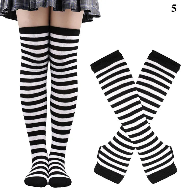 Striped Stocking Women over Knee Socks 
