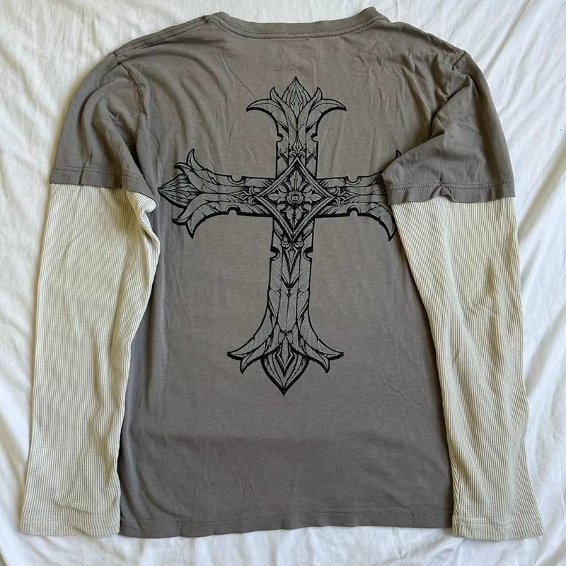 Cross Print T-Shirt 