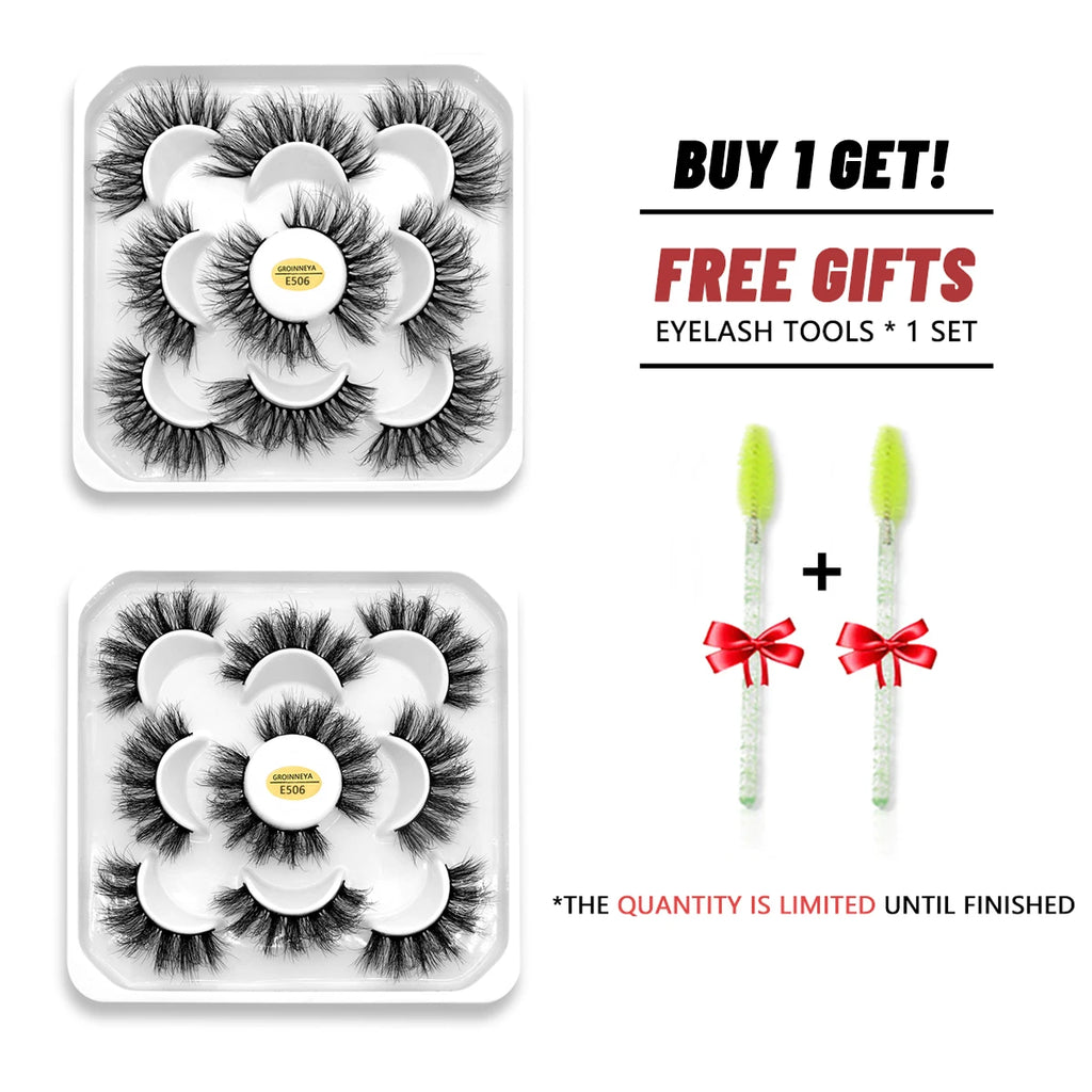 Lashes 2/5 Pairs Faux Mink Eyelashes False Eyelashes Fluffy