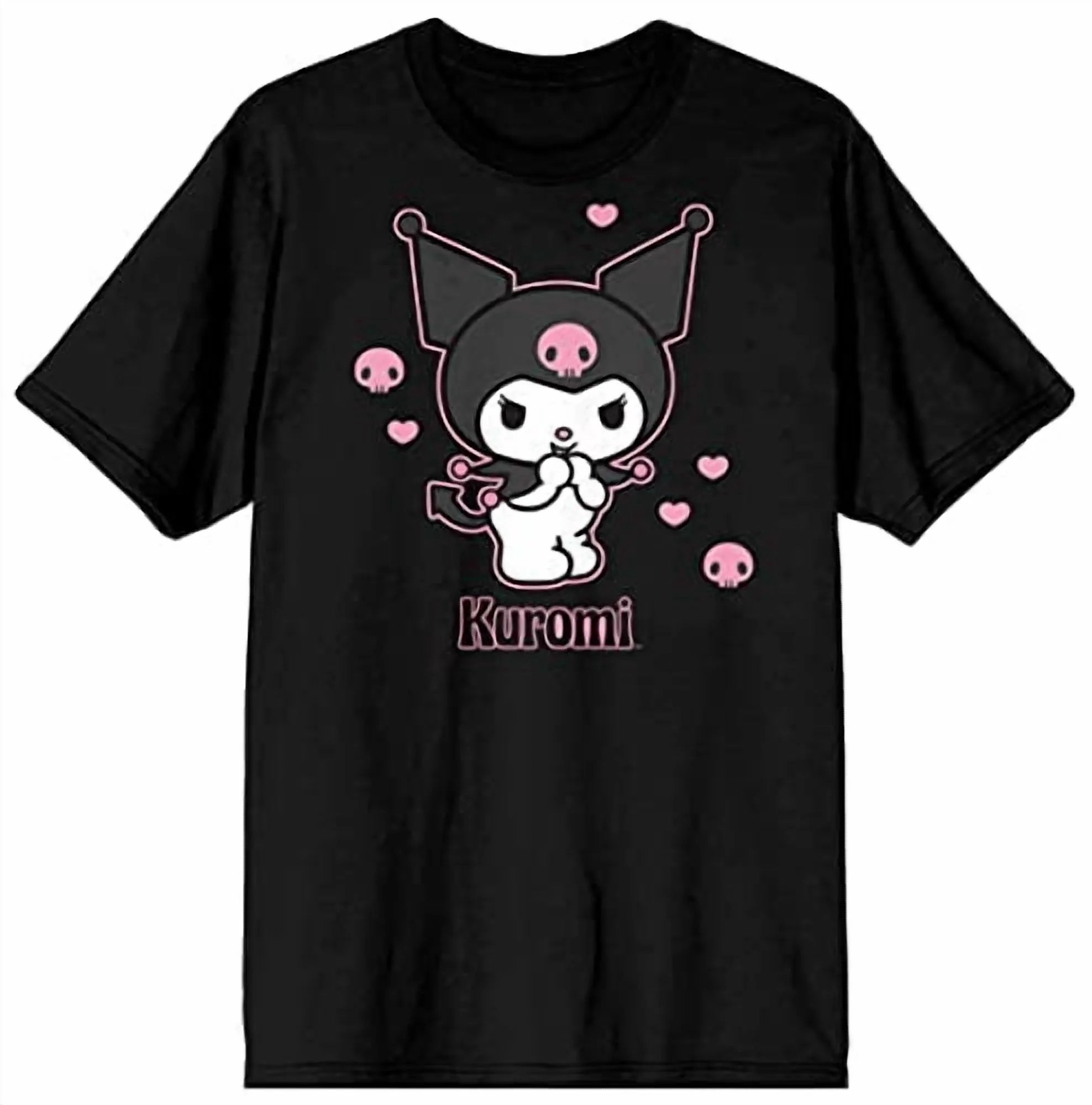 Sanrio Kuromi Anime Hearts Women'S Black Tee Shirt