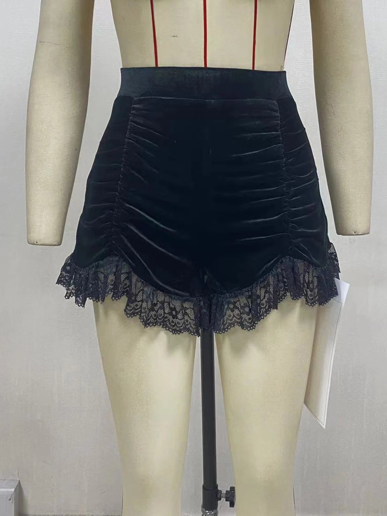 Gothic Velvet Ruched Sexy Shorts Skirts