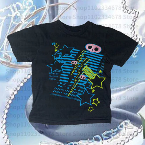 Elevate Your Style with the Y2K Goth Emo Girl Crop Top - Vintage Aesthetic Letter Print Tee for Trendy Streetwear