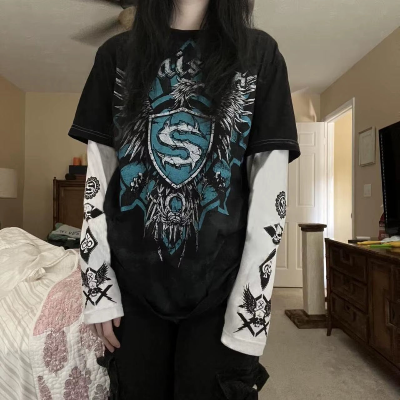 Cross Print T-Shirt 