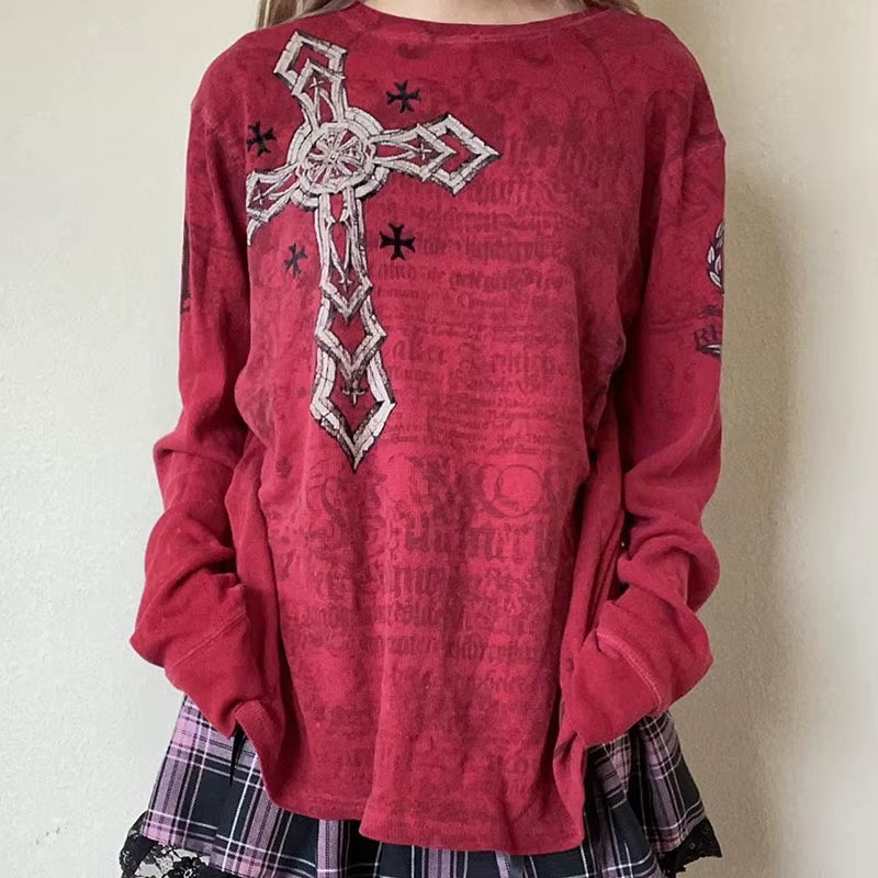 Cross Print T-Shirt 