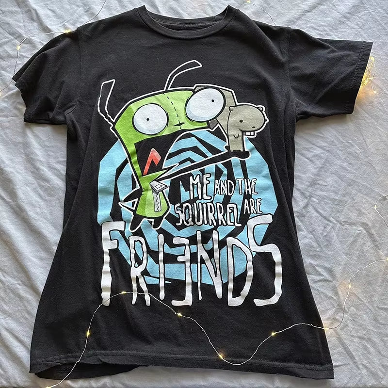 Unleash Your Inner Emo with Our Summer Y2K Grunge Crop Tops - Perfect for Goth Fashion Lovers!