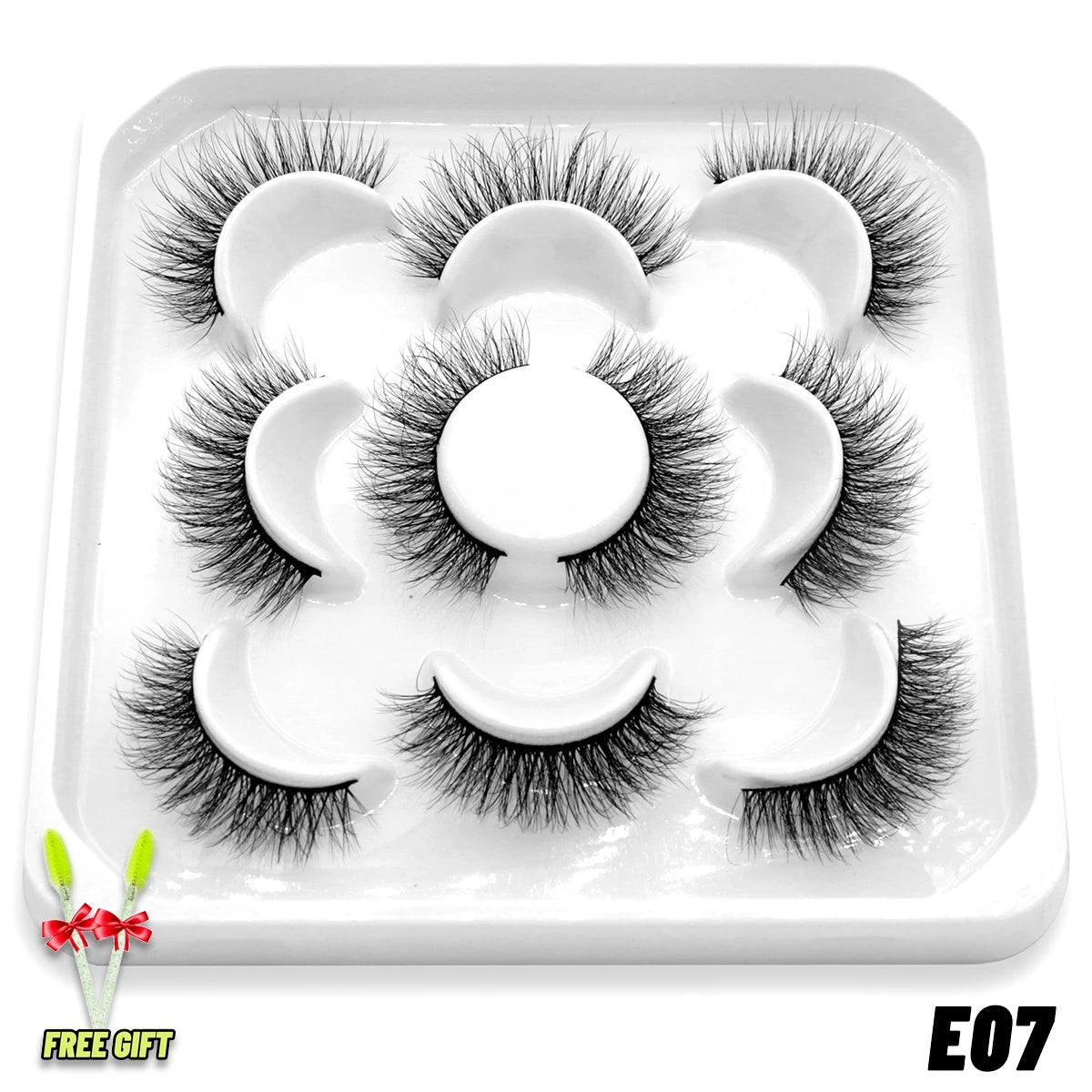 Lashes 2/5 Pairs Faux Mink Eyelashes False Eyelashes Fluffy