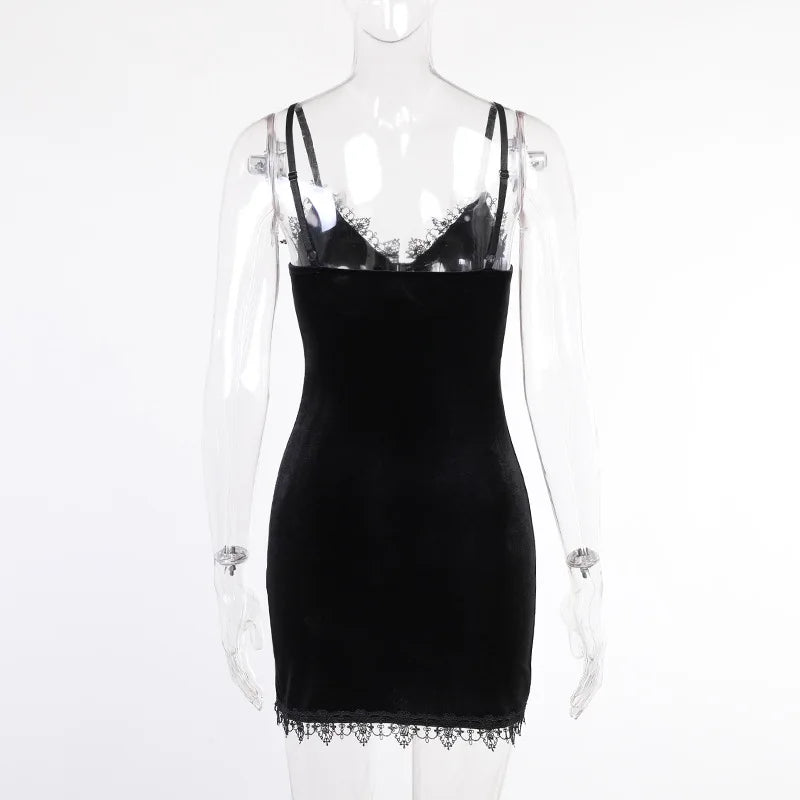 Dark Cross Black Mini Dress Vintage 