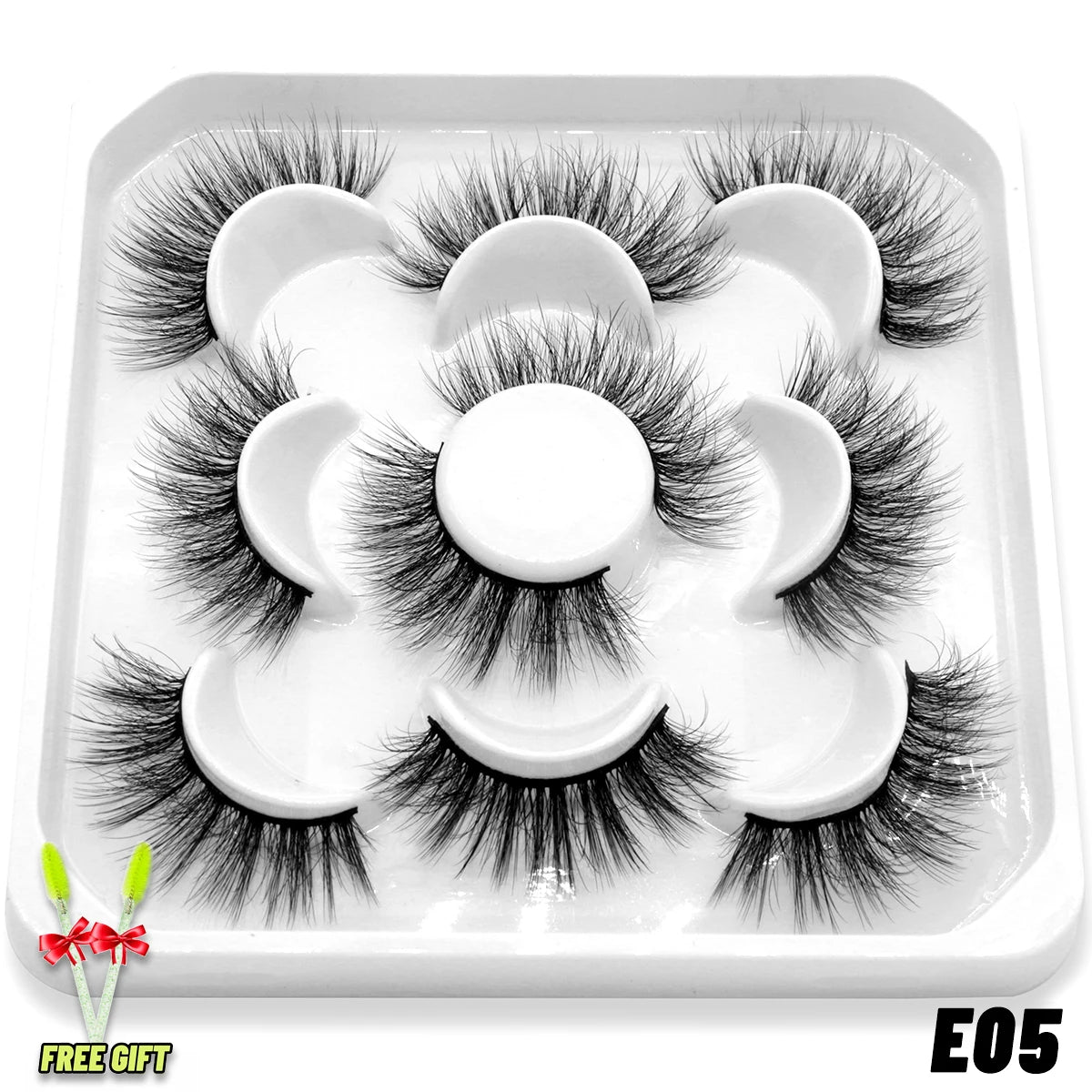 Lashes 2/5 Pairs Faux Mink Eyelashes False Eyelashes Fluffy