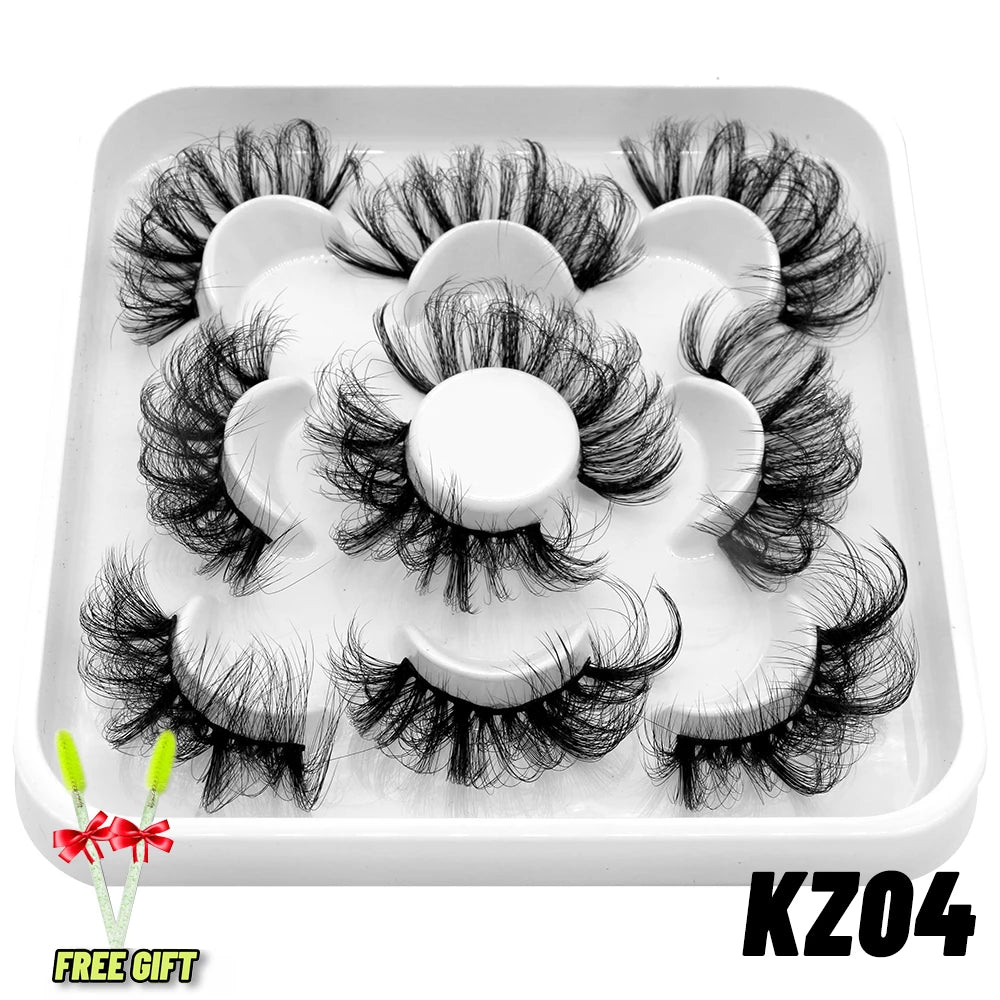 Lashes 2/5 Pairs Faux Mink Eyelashes False Eyelashes Fluffy