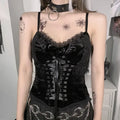 Goth Crop Tops Black Lace