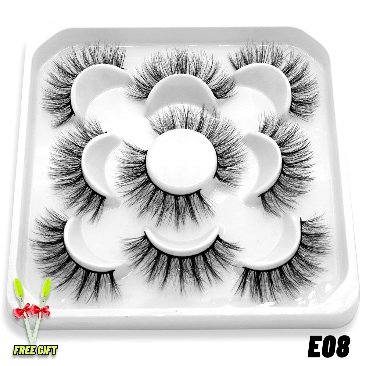 Lashes 2/5 Pairs Faux Mink Eyelashes False Eyelashes Fluffy
