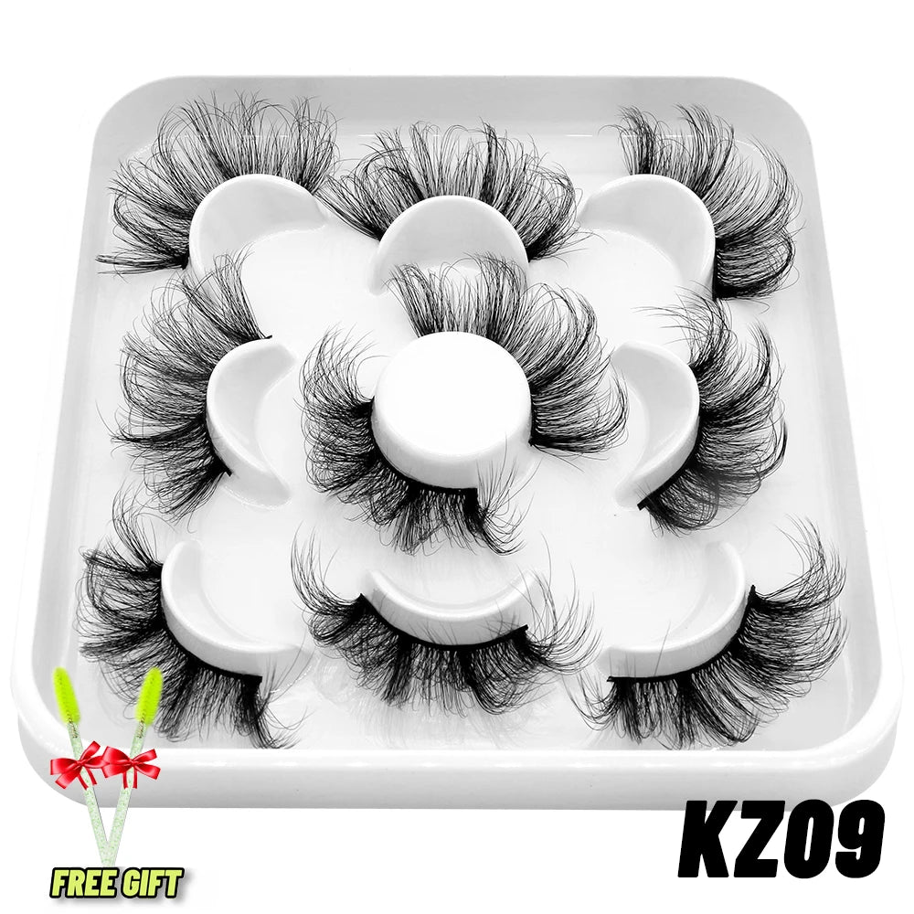Lashes 2/5 Pairs Faux Mink Eyelashes False Eyelashes Fluffy