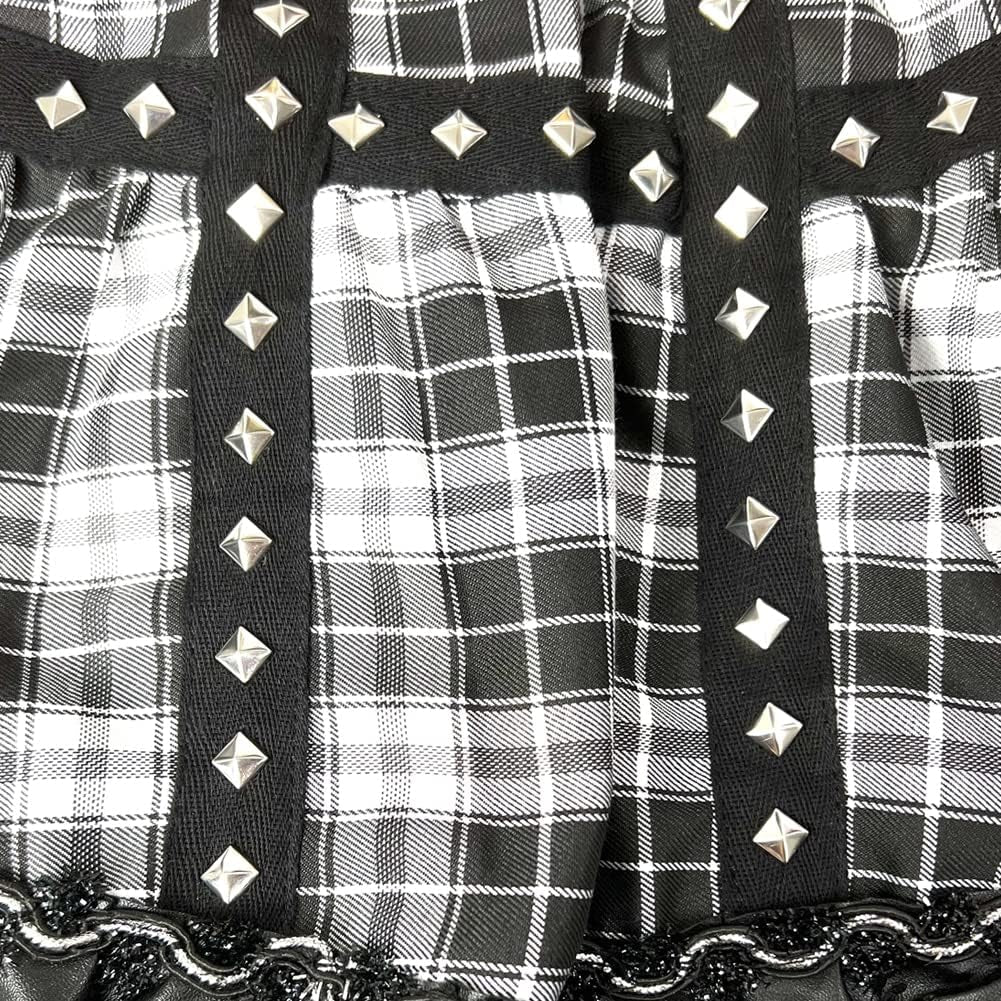 Goth Skirt Lace Rivet Skirt