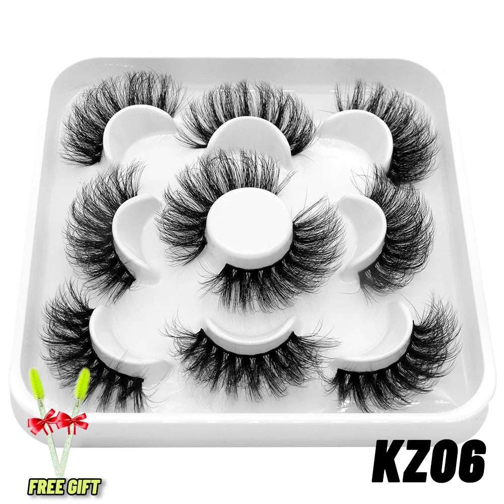 Lashes 2/5 Pairs Faux Mink Eyelashes False Eyelashes Fluffy