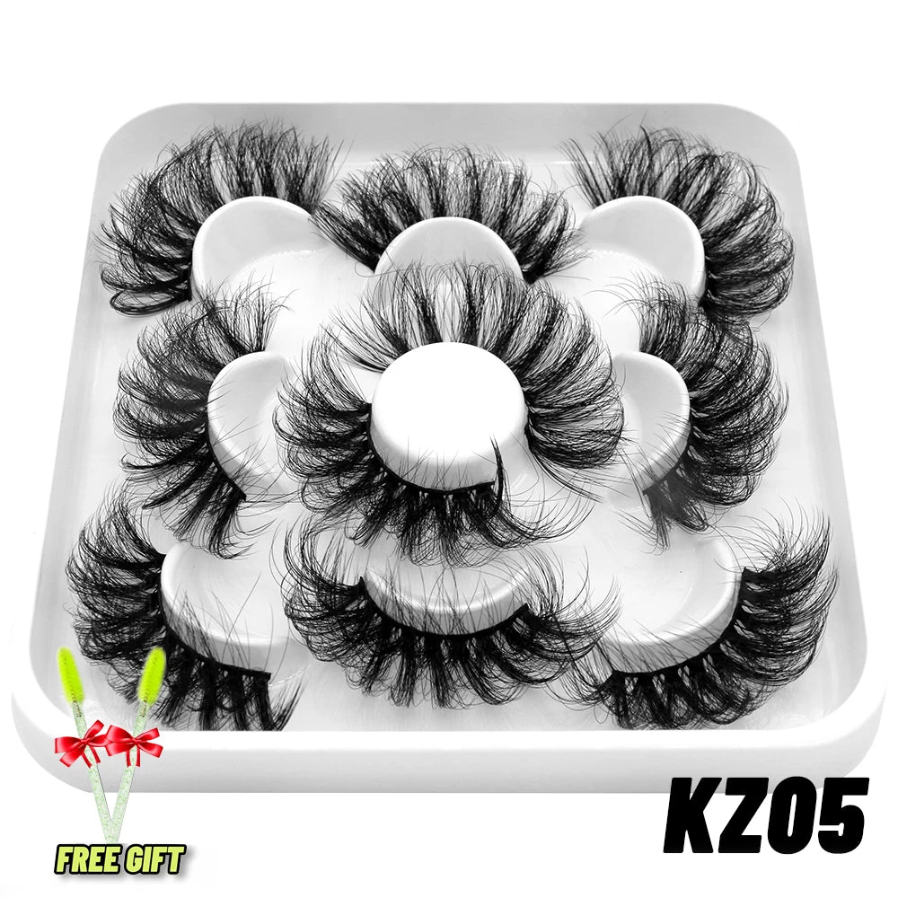Lashes 2/5 Pairs Faux Mink Eyelashes False Eyelashes Fluffy
