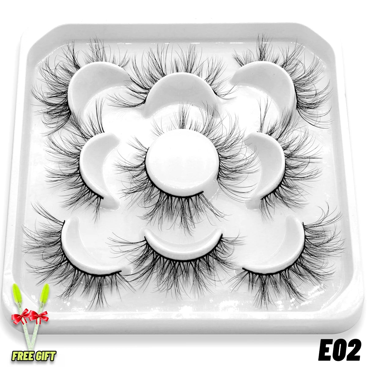 Lashes 2/5 Pairs Faux Mink Eyelashes False Eyelashes Fluffy