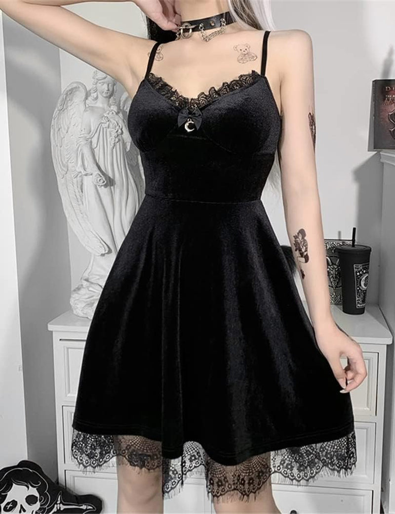 Gothic Clothes Dress Lace Mini Sleeveless 