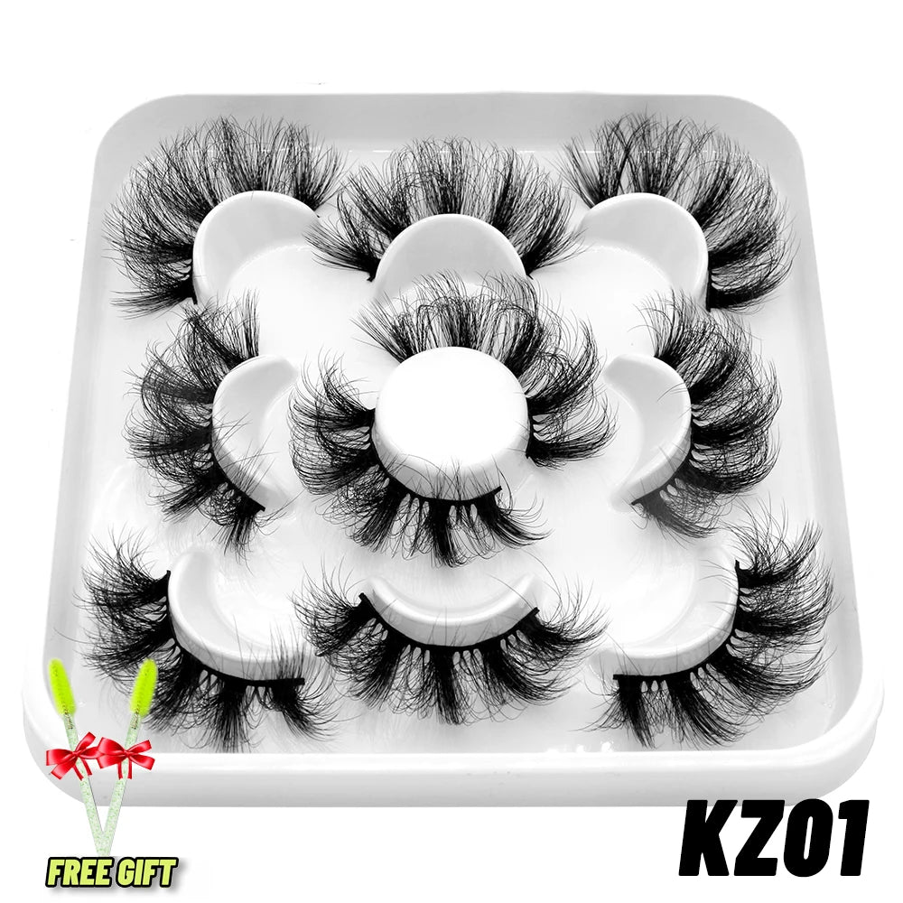 Lashes 2/5 Pairs Faux Mink Eyelashes False Eyelashes Fluffy