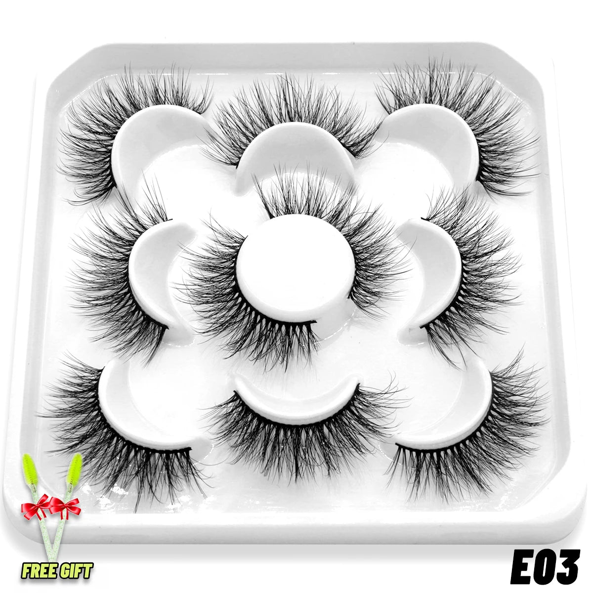 Lashes 2/5 Pairs Faux Mink Eyelashes False Eyelashes Fluffy