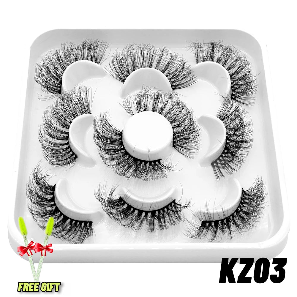 Lashes 2/5 Pairs Faux Mink Eyelashes False Eyelashes Fluffy