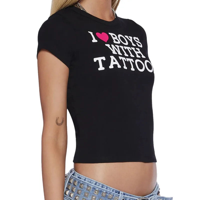 Aesthetic Goth Casual Short Sleeve T Shirt 
