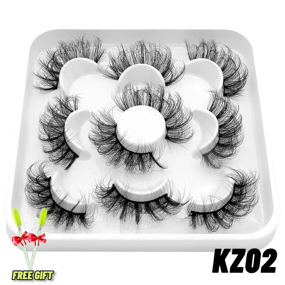 Lashes 2/5 Pairs Faux Mink Eyelashes False Eyelashes Fluffy