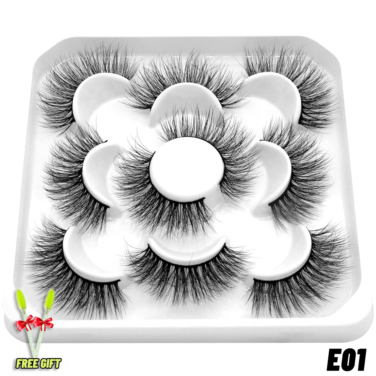 Lashes 2/5 Pairs Faux Mink Eyelashes False Eyelashes Fluffy