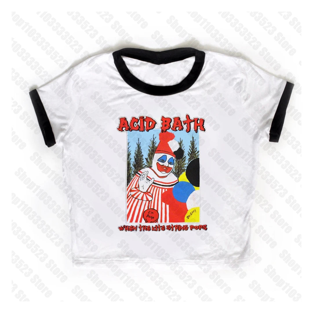 Goth Tank Top Aesthetic Streetwear Vintage Casual Short Sleeve T-Shirts Punk 2000S Y2K Style 