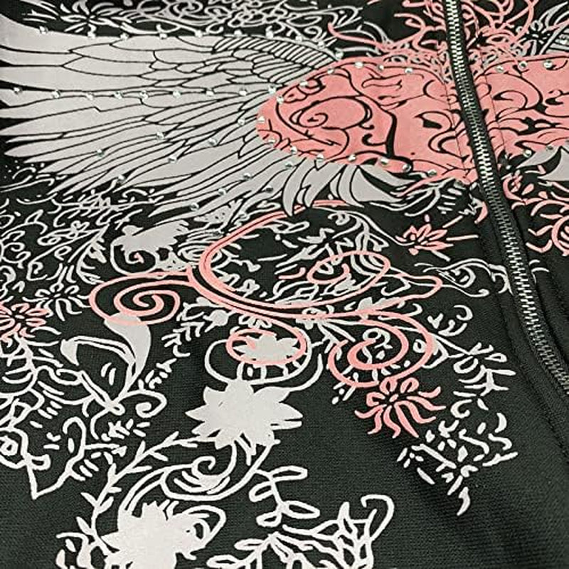 Y2K Vintage Zip up Hoodies Long Sleeve