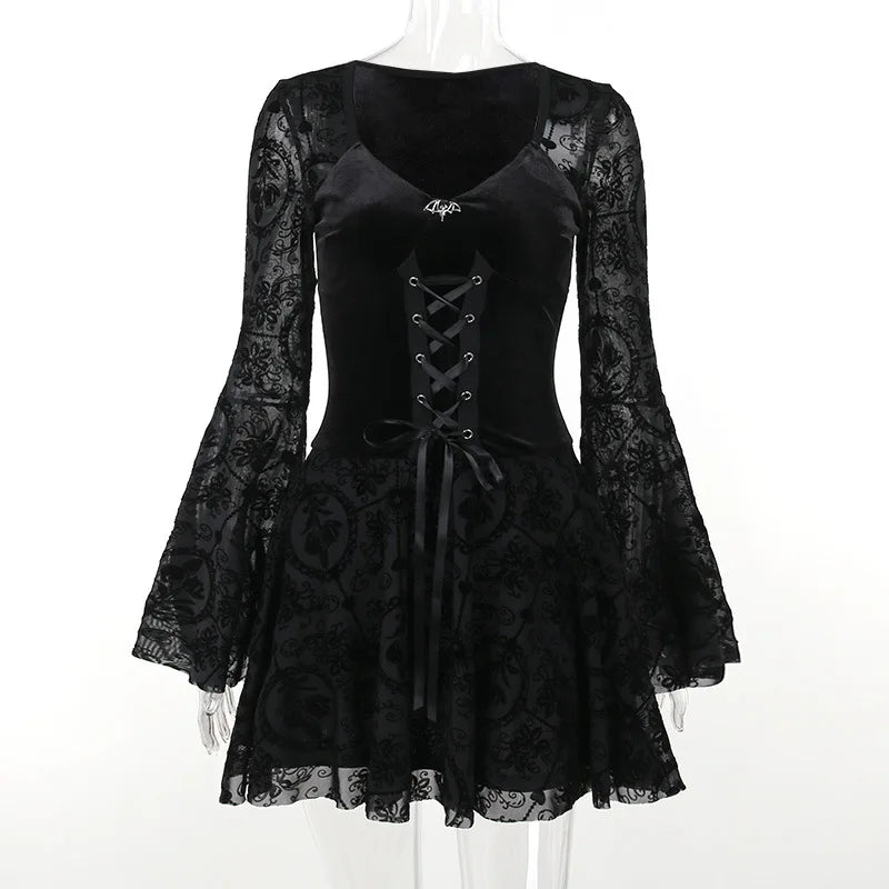 Elegant Vintage Mall Gothic Velvet Dresses 
