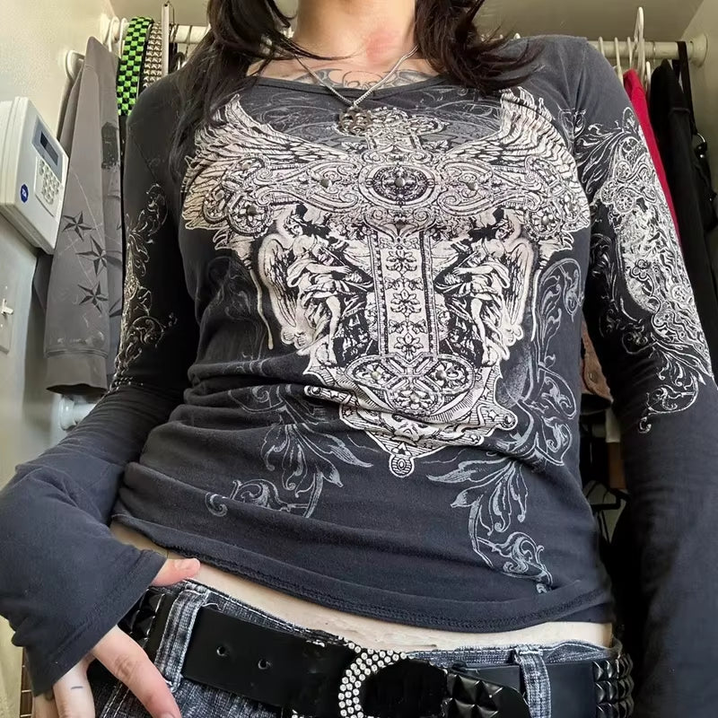 Cross Print T-Shirt 