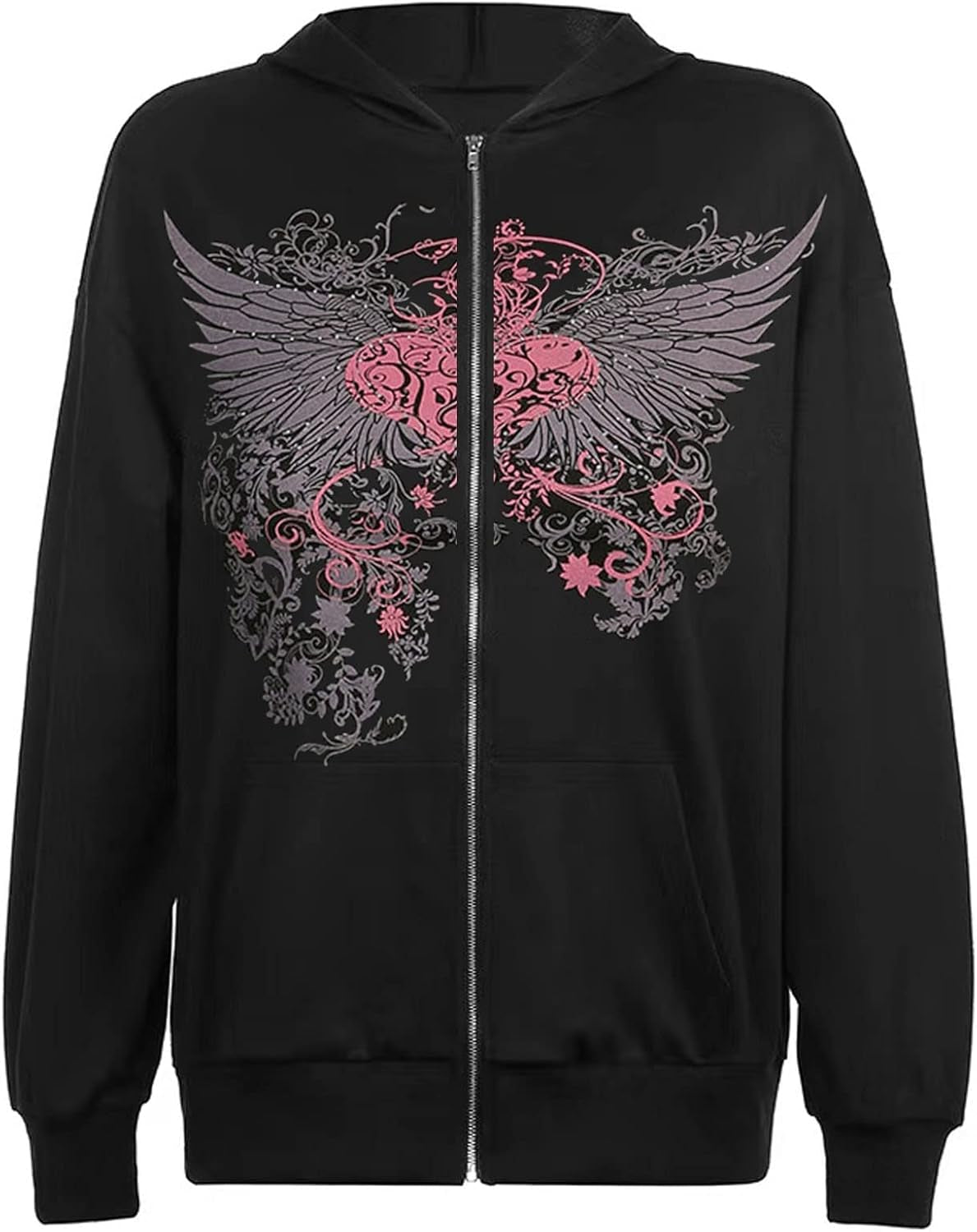 Y2K Vintage Zip up Hoodies Long Sleeve