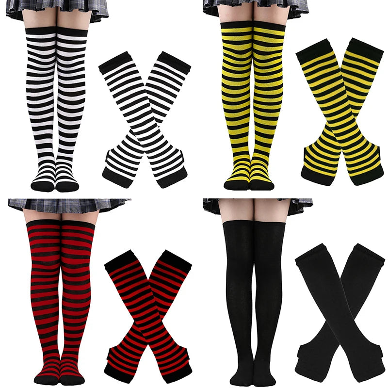 Striped Stocking Women over Knee Socks 