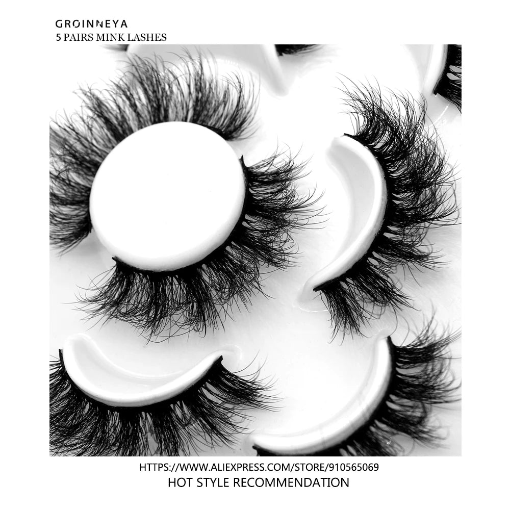 Lashes 2/5 Pairs Faux Mink Eyelashes False Eyelashes Fluffy