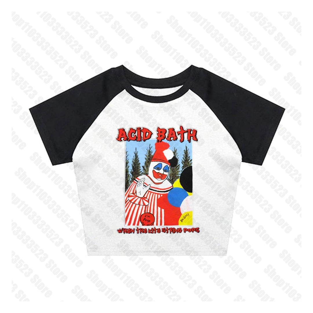 Goth Tank Top Aesthetic Streetwear Vintage Casual Short Sleeve T-Shirts Punk 2000S Y2K Style 